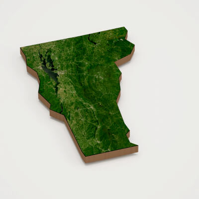 Vermont Realistic 3D Terrain Map
