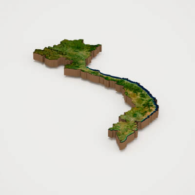 Vietnam Realistic 3D Terrain Map