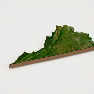 Virginia Realistic 3D Terrain Map