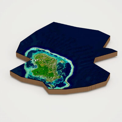 Wallis and Futuna Realistic 3D Terrain Map