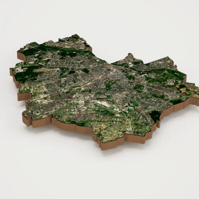 Warsaw Capital of Poland Realistic 3D Terrain Map