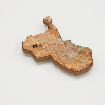 Windhoek Capital of Namibia Realistic 3D Terrain Map