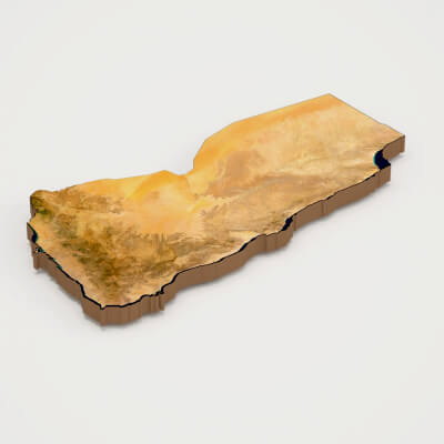 Yemen Realistic 3D Terrain Map