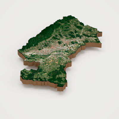 Zagreb Capital of Croatia Realistic 3D Terrain Map