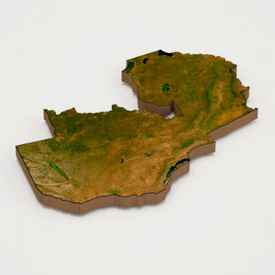 Zambia Realistic 3D Terrain Map
