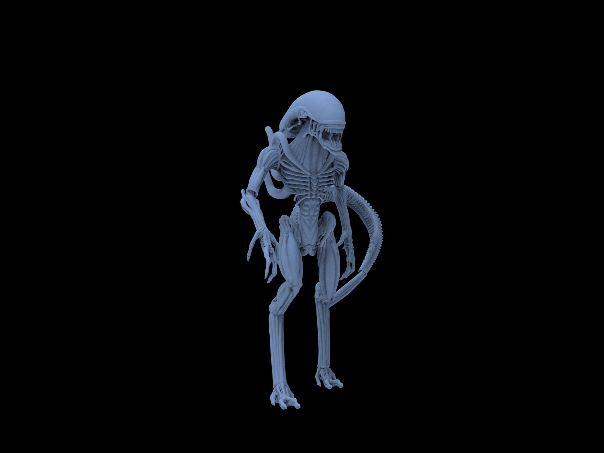 Alien Ready to 3D Print 3D Model