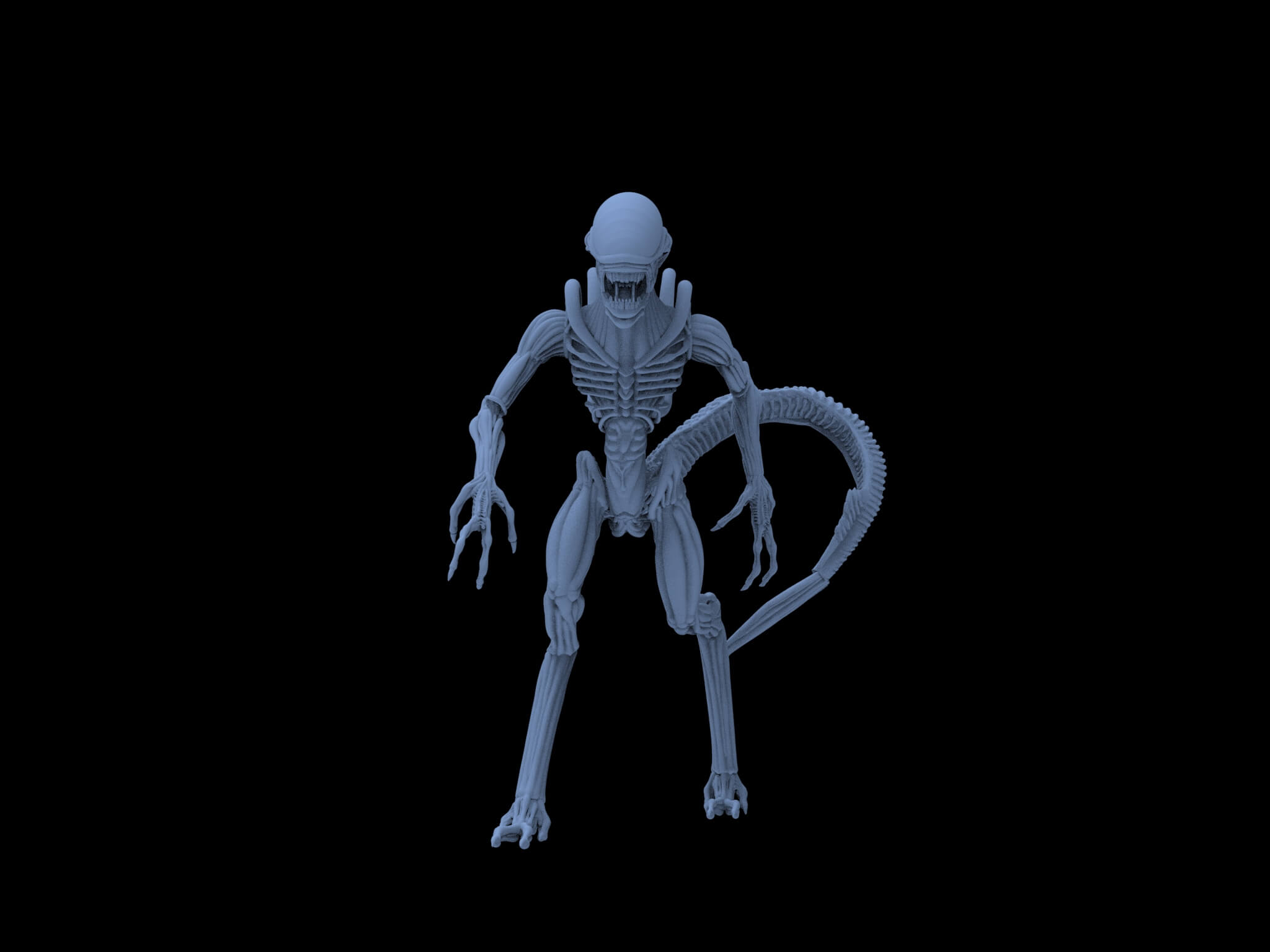 Alien Ready to 3D Print 3D Model