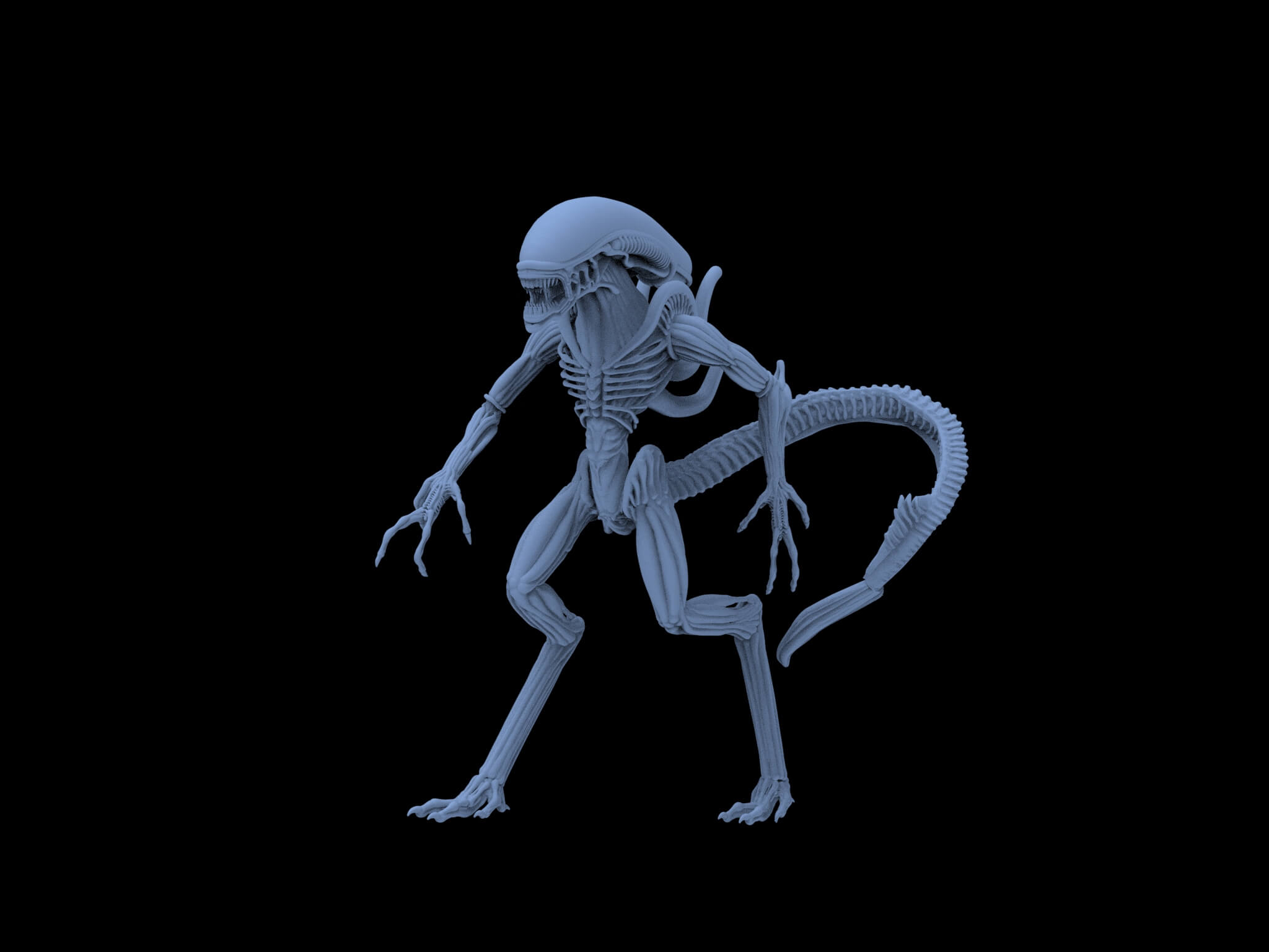 Alien Ready to 3D Print 3D Model