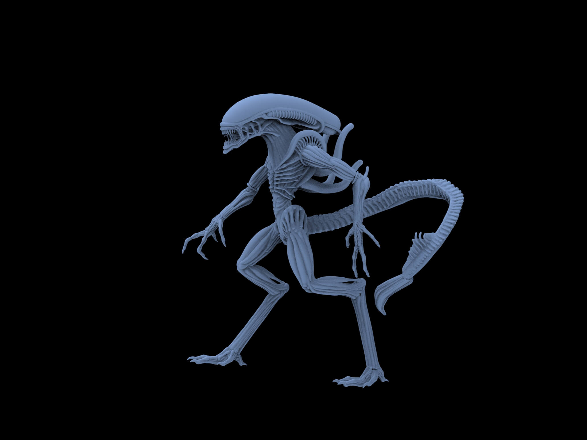 Alien Ready to 3D Print 3D Model