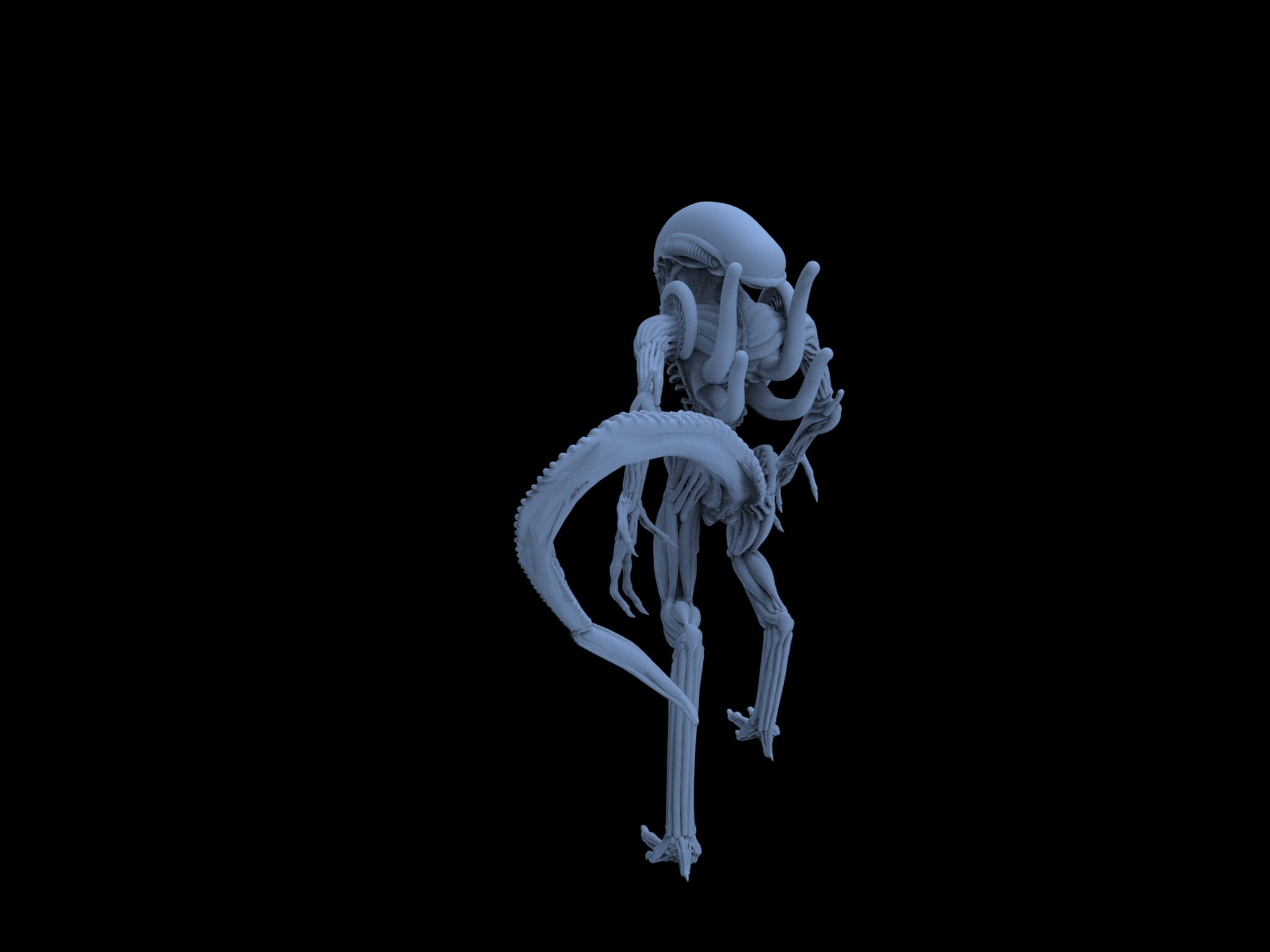 Alien Ready to 3D Print 3D Model