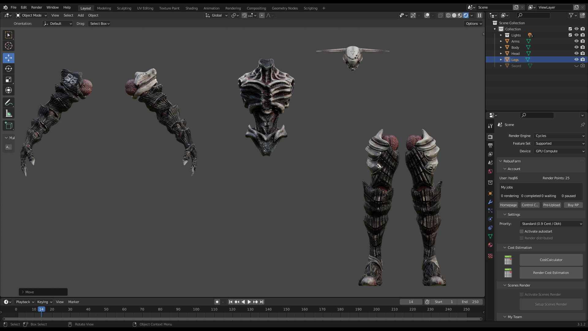 Stylized Humanoid Monsters - Odin 3D Model