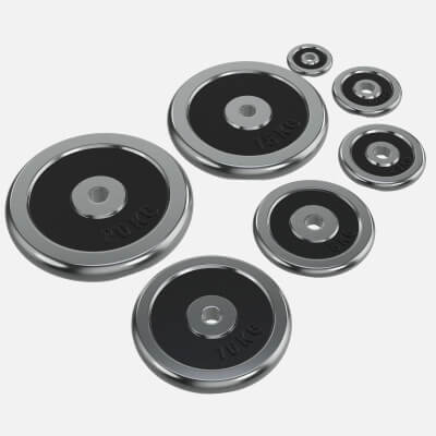 Barbell Weight Plate Set Chrome