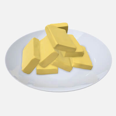 Butter Slices on Plate