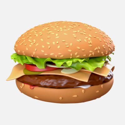 Cheeseburger Fast Food 01 Stylized