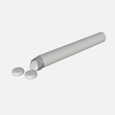 Chewing Gum Package Cylindrical Shape Opened
