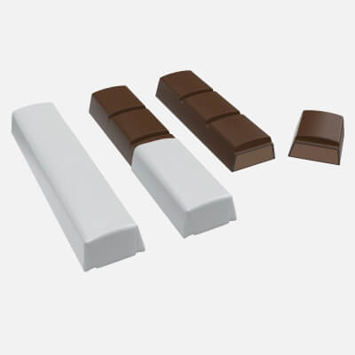 Chocolate Bars with Packaging Half Broken