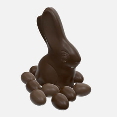 Chocolate Rabbit with Eggs