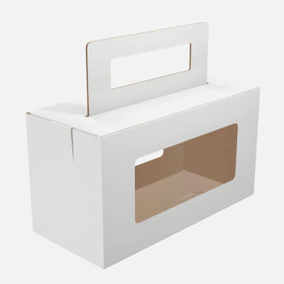 Empty Carrying Cardboard Corrugated Box with Handle 01
