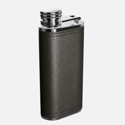 Flask Liquor Stainless Steel Leather Wrap 03