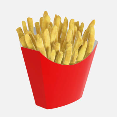 French Fries with Fast Food Paper Box 01