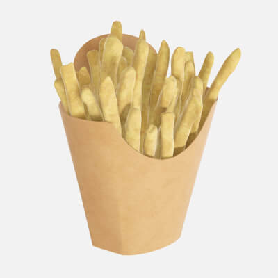 French Fries with Fast Food Paper Box 02