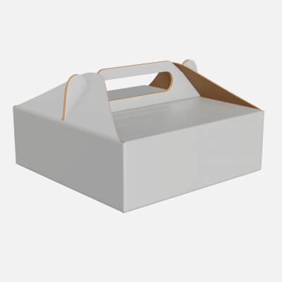 Gable Box Cardboard Food Packaging 03 White