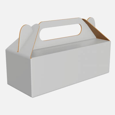 Gable Box Cardboard Food Packaging 04 White
