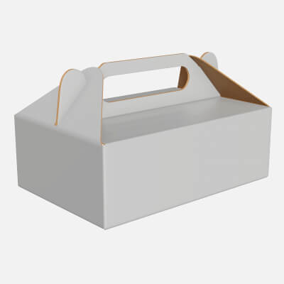 Gable Box Cardboard Food Packaging 05 White