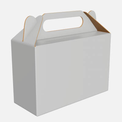 Gable Box Cardboard Food Packaging 06 White