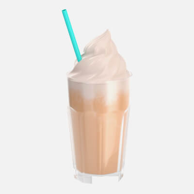 Glass with Milkshake and Straw