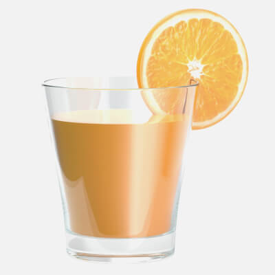 Glass with Orange Juice and Orange Slice