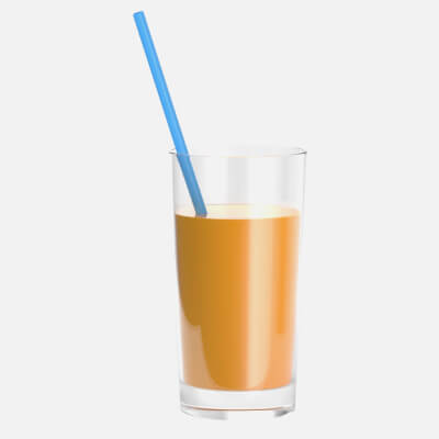 Glass with Orange Juice and Straw 01