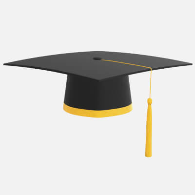 Graduation Cap with Gold Tassel