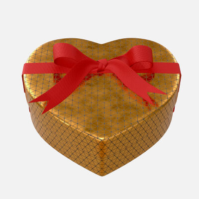 Heart Shaped Box with Ribbon Tied Round with Bow