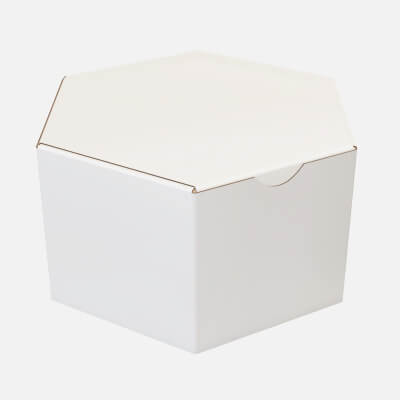 Hexagonal Paper Box Packaging Closed 01 Cardboard White