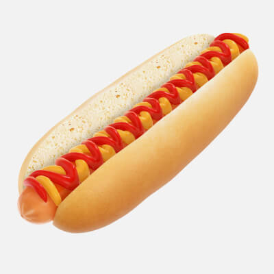 Hot Dog with Ketchup Mustard