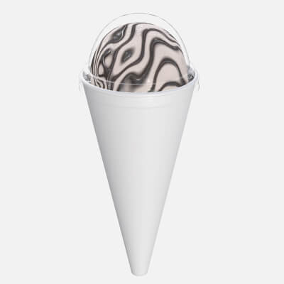Ice Cream Ball in Cone Package for Mockup