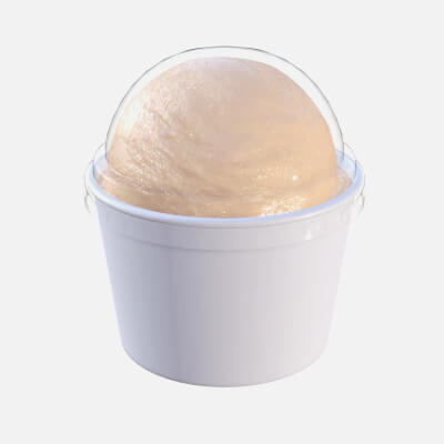 Ice Cream Ball in Plastic Package Box for Mockup