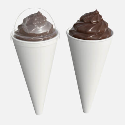 Ice Cream Cone Paper Package for Mockup
