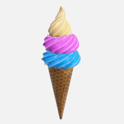Ice Cream in Waffle Cone 03