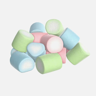 Marshmallows Candy Cylindrical Shape
