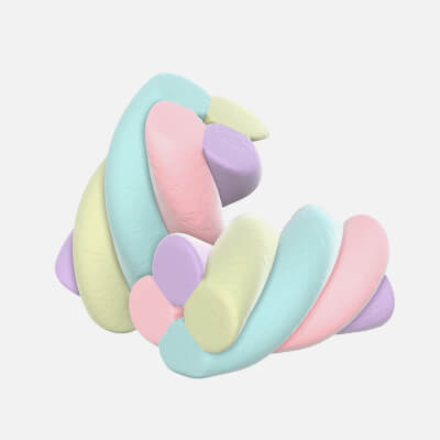 Marshmallows Candy Cylindrical Twisted