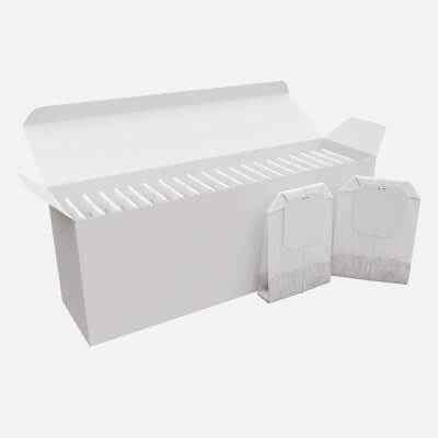 Opened Paper Tea Box with Tea Bags