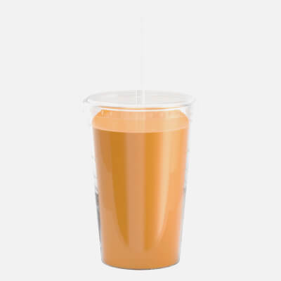 Plastic Cup Coffee Juice Milkshake with Straw