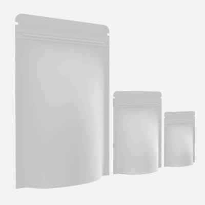 Plastic Food Pouch Mylar Bags White Mockup