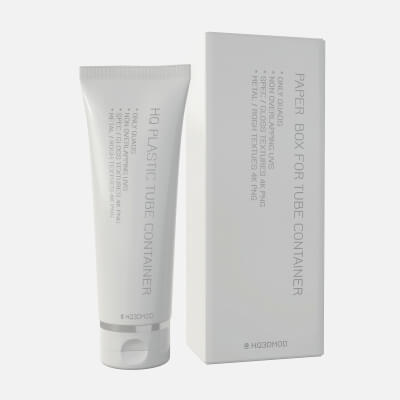 Plastic Tube Container with Paper Box 01