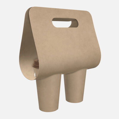 Recycled Large Paper Coffee Cup Plastic Lid and Holder