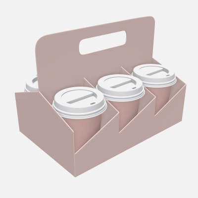 Recycled Paper Coffee Cup Plastic Lid and Holder 02
