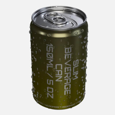 Slim Beverage Can with Water Drops 150 mL 5 oz