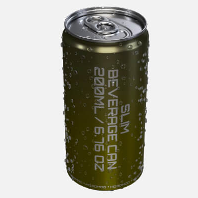 Slim Beverage Can with Water Drops 200 mL 6.76 oz